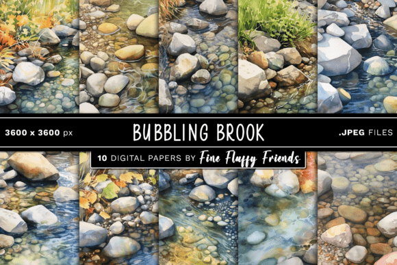 Bubbling Brook Digital Paper: A Fresh Canvas for Your Creativity