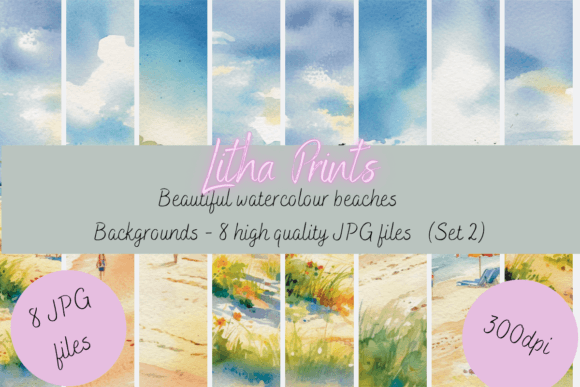 Capturing Coastal Calm: The Versatility of Watercolour Beach Background 2