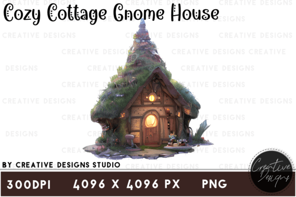 Cozy Cottage Gnome House: A Whimsical Design Asset