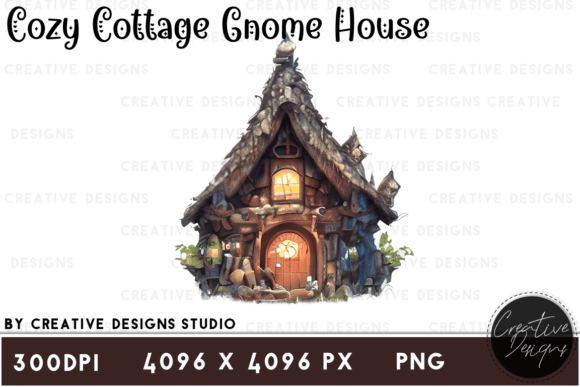 Cozy Cottage Gnome House Graphic Clipart: Your Whimsical Design Ally