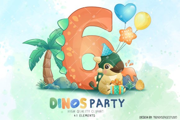 Doodle Dinosaurs Numbering Clipart: A Watercolor Guide