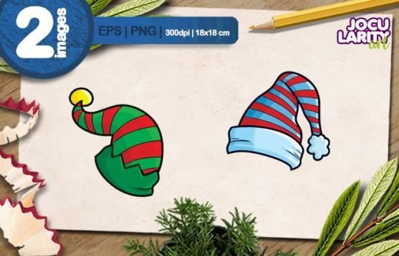 Funny Elf Hat Cartoon Illustration: A Festive Design Asset