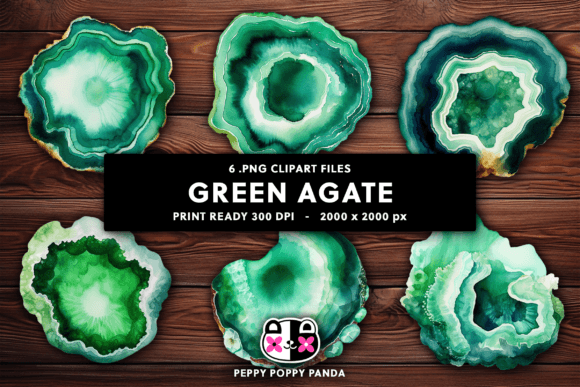 Green Agate Clipart: Earthy Elegance for Modern Design