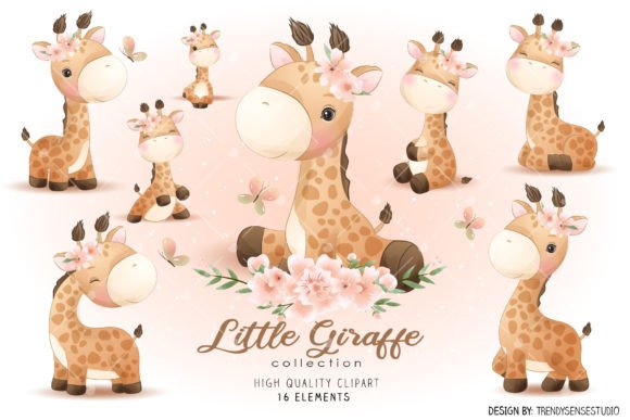 Little Giraffe Collection Clipart: A Designer’s Watercolor Toolkit