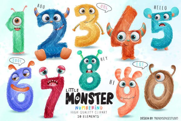 Little Monster Numbering Clipart: A Playful Edge for Creative Projects