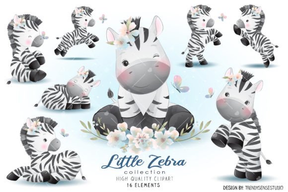 Little Zebra Collection Clipart: A Designer's Watercolor Toolkit