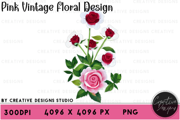 Pink Floral Vintage Designs: A Graphic Set for Timeless Charm