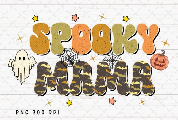 Retro Spooky Mama Halloween Mom PNG: Your Go-To Halloween Design Asset