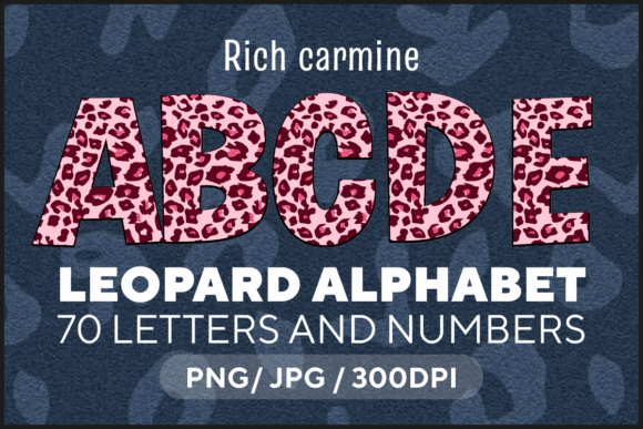 Rich Carmine Leopard Сlipart: A Typeface with Wild Style