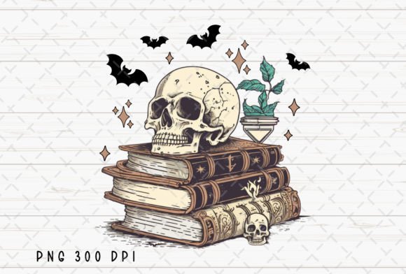Skull Spell Books Spooky Halloween PNG: Your Design Potion