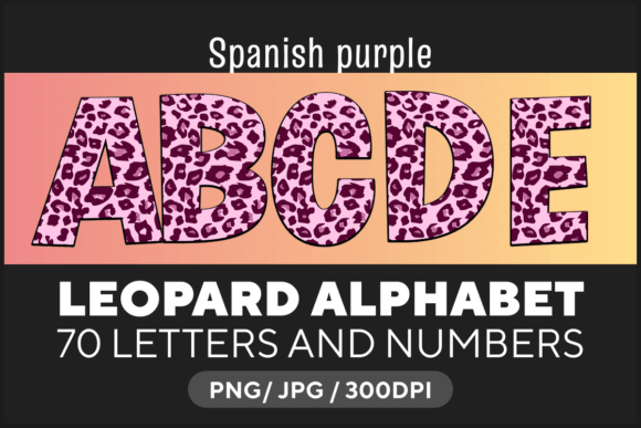 Spanish Purple Leopard Letters: A Creative Design Asset
