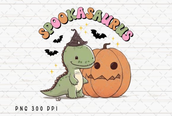 Spooky Dinosaur Pumpkin Halloween PNG for Creative Projects
