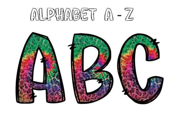 Tie Dye Alphabet PNG: Summer Vibes PNG1 for Designers