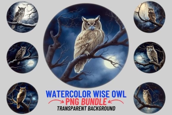 Watercolor Wise Owl 12 PNG Clipart: Beyond the Usual Design Assets