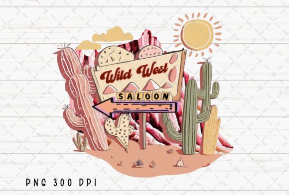 Wild West Saloon Cowboy Cowgirl Desert: Your Sublimation PNG Design Asset
